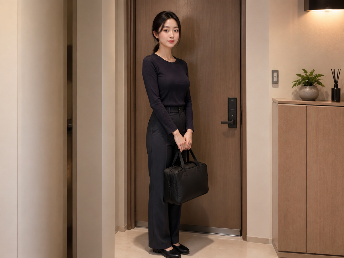화성 향남 방문 홈케어 일정을 준비하는 젊은 성인 한국 여성 관리사